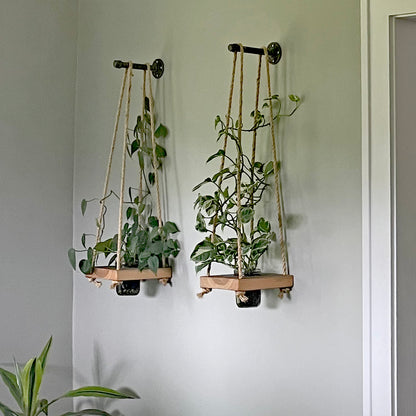 wooden post for hanging plants Hanging Wood Planter – SUSIE FRAZIER