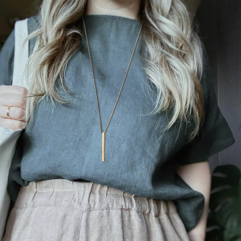 Brass Bar Necklace