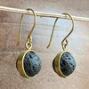 Lava Stone and Brass Earrings - SUSIE FRAZIER